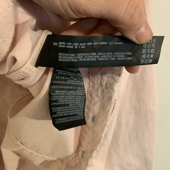 Zara Pink Distressed Denim Jacket - Picture 2 of 4